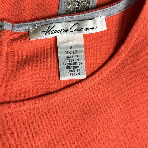 KENNETH COLE Orange ruched waist sheath dress size 6. - Picture 9 of 15